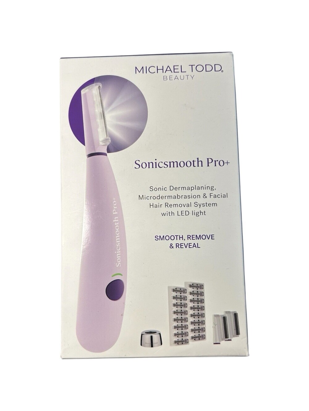 Michael Todd Beauty Sonicsmooth Pro+ Dermaplane Razor for Women Face - Open Box